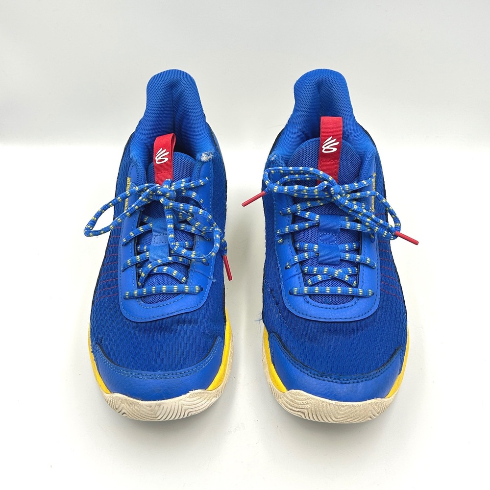 Under Armour‎ Curry 3Z7 Shoes Mens 8 Basketball Sneakers Low Top Blue Yellow